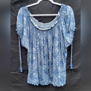 American Rag Blue/White Print 3X